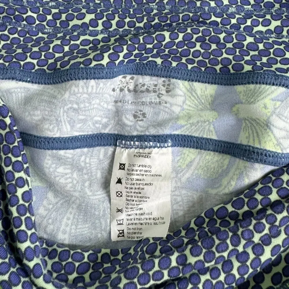 Maaji Matching Workout Set Small Sports Bra Stirrup Leggings Blue Print Beach - Picture 10 of 13